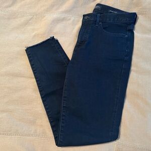 Banana Republic Mid Rise Skinny Dark Rinse Raw Hem 27